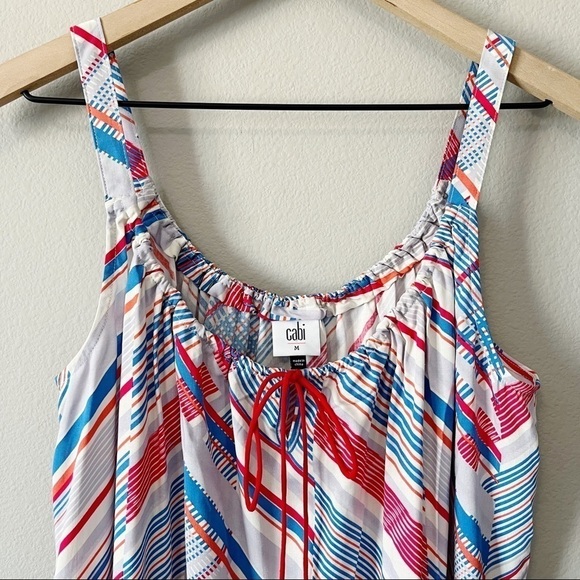 CAbi #5230 NWOT All Aboard Nautical Tassel Tank Striped In-line Print Sz Medium - Picture 6 of 11